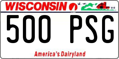 WI license plate 500PSG