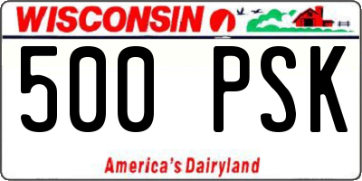 WI license plate 500PSK