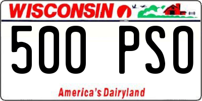 WI license plate 500PSO