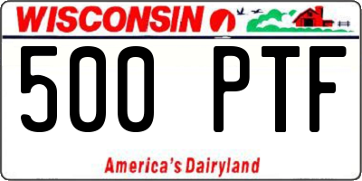WI license plate 500PTF
