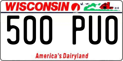 WI license plate 500PUO
