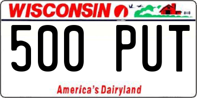 WI license plate 500PUT