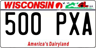 WI license plate 500PXA
