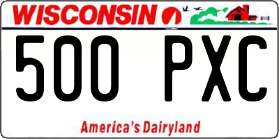 WI license plate 500PXC