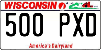 WI license plate 500PXD