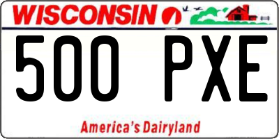 WI license plate 500PXE