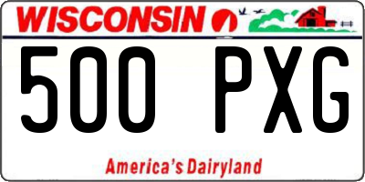 WI license plate 500PXG