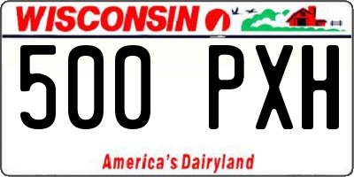 WI license plate 500PXH