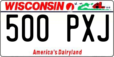 WI license plate 500PXJ