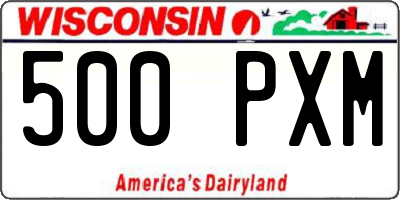 WI license plate 500PXM
