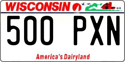 WI license plate 500PXN