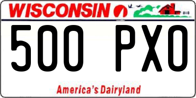 WI license plate 500PXO