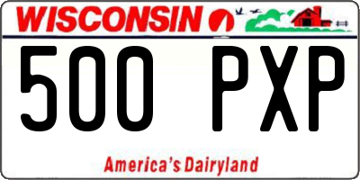 WI license plate 500PXP