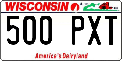 WI license plate 500PXT