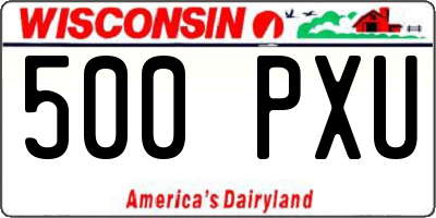 WI license plate 500PXU