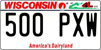 WI license plate 500PXW