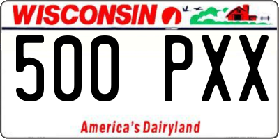WI license plate 500PXX