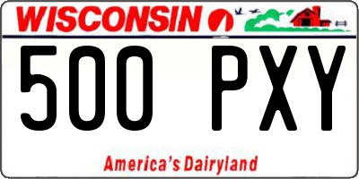 WI license plate 500PXY