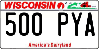 WI license plate 500PYA
