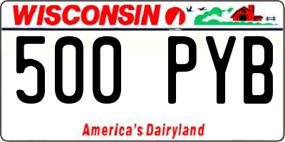 WI license plate 500PYB