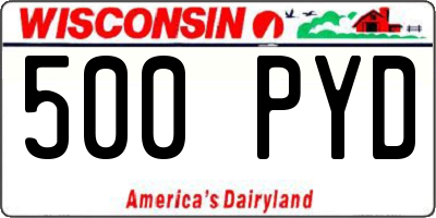 WI license plate 500PYD
