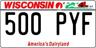 WI license plate 500PYF