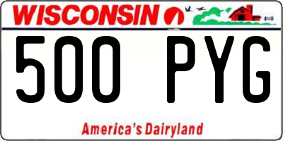 WI license plate 500PYG