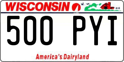 WI license plate 500PYI