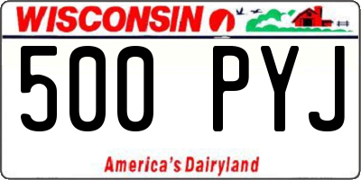 WI license plate 500PYJ