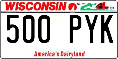 WI license plate 500PYK