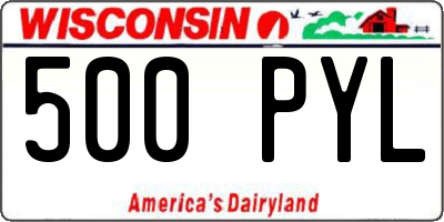 WI license plate 500PYL