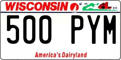 WI license plate 500PYM