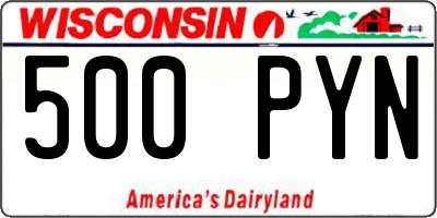 WI license plate 500PYN