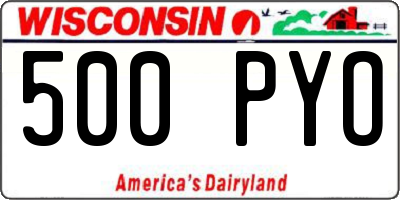WI license plate 500PYO
