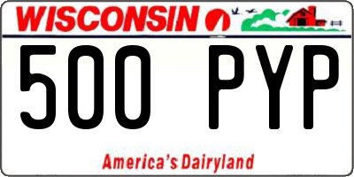 WI license plate 500PYP
