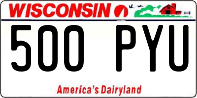 WI license plate 500PYU