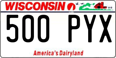 WI license plate 500PYX