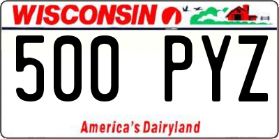 WI license plate 500PYZ