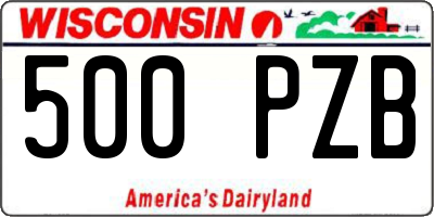WI license plate 500PZB