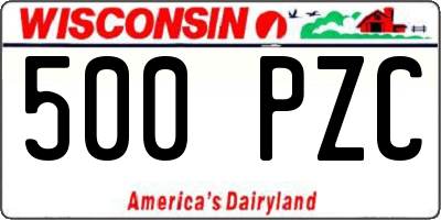 WI license plate 500PZC