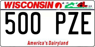 WI license plate 500PZE