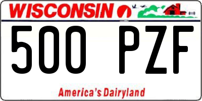 WI license plate 500PZF