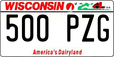 WI license plate 500PZG
