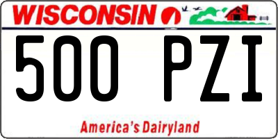 WI license plate 500PZI