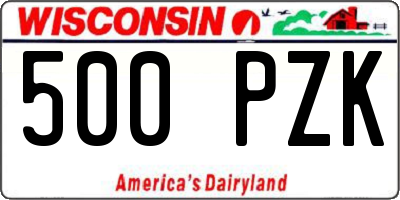 WI license plate 500PZK
