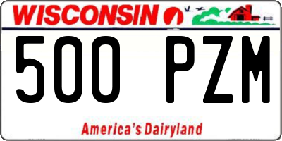WI license plate 500PZM