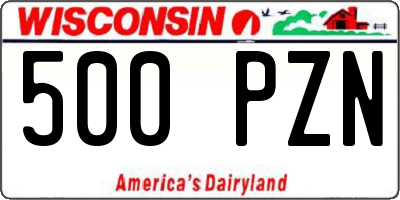 WI license plate 500PZN