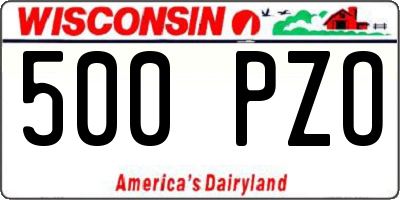 WI license plate 500PZO