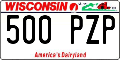 WI license plate 500PZP