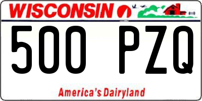 WI license plate 500PZQ
